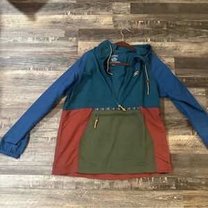 L.L. Bean Teal Windbreaker with Orange Accents